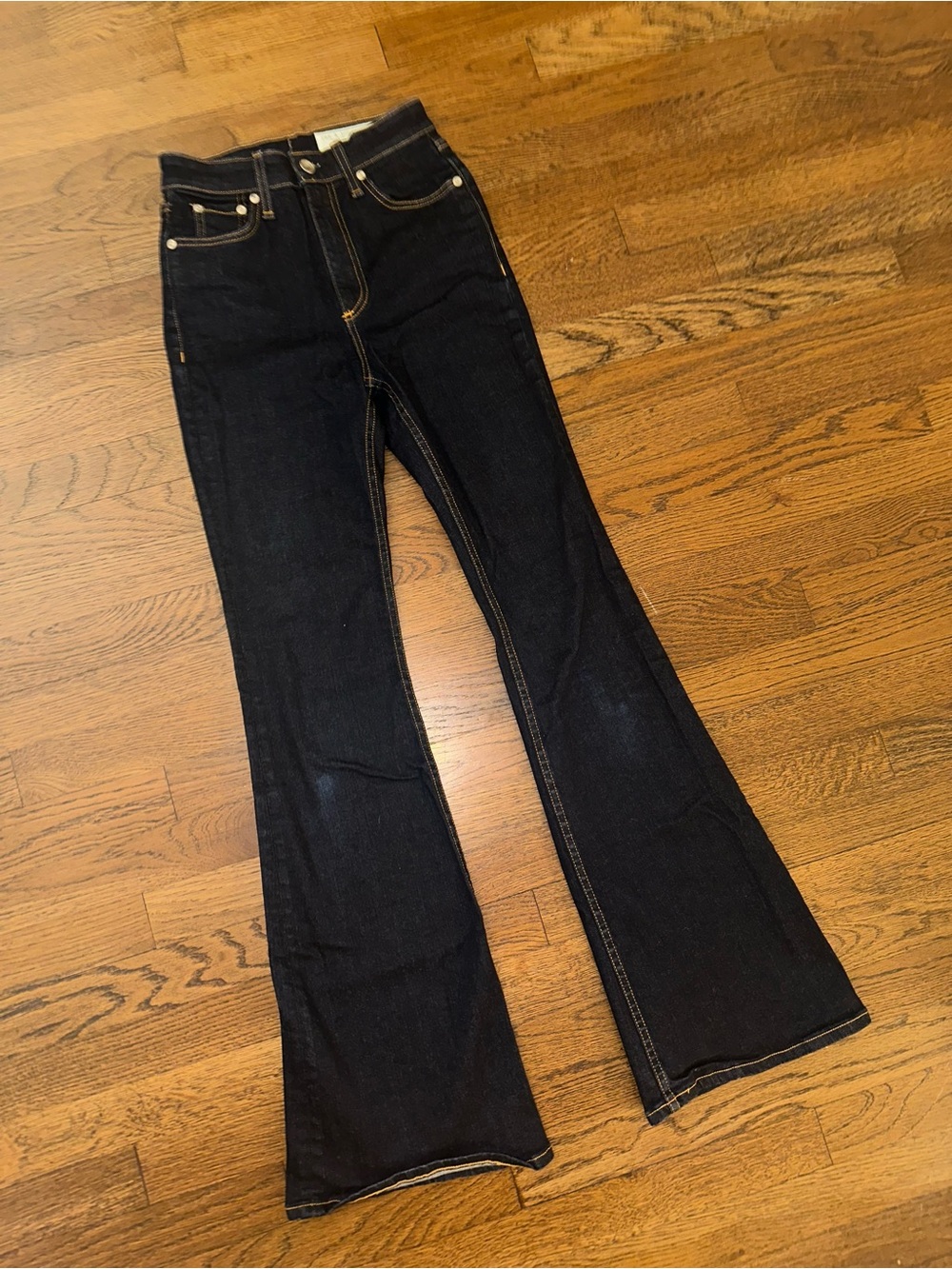 rag & bone dark indigo high-rise flare jeans